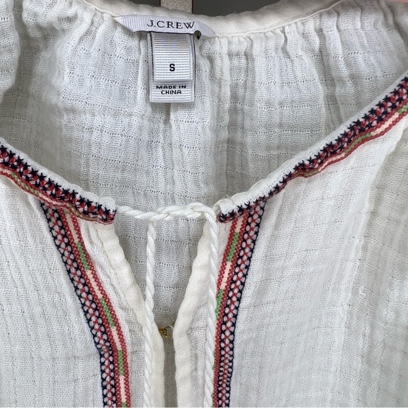 J. Crew Ivory embroidered Peasant Blouse small - Picture 3 of 6